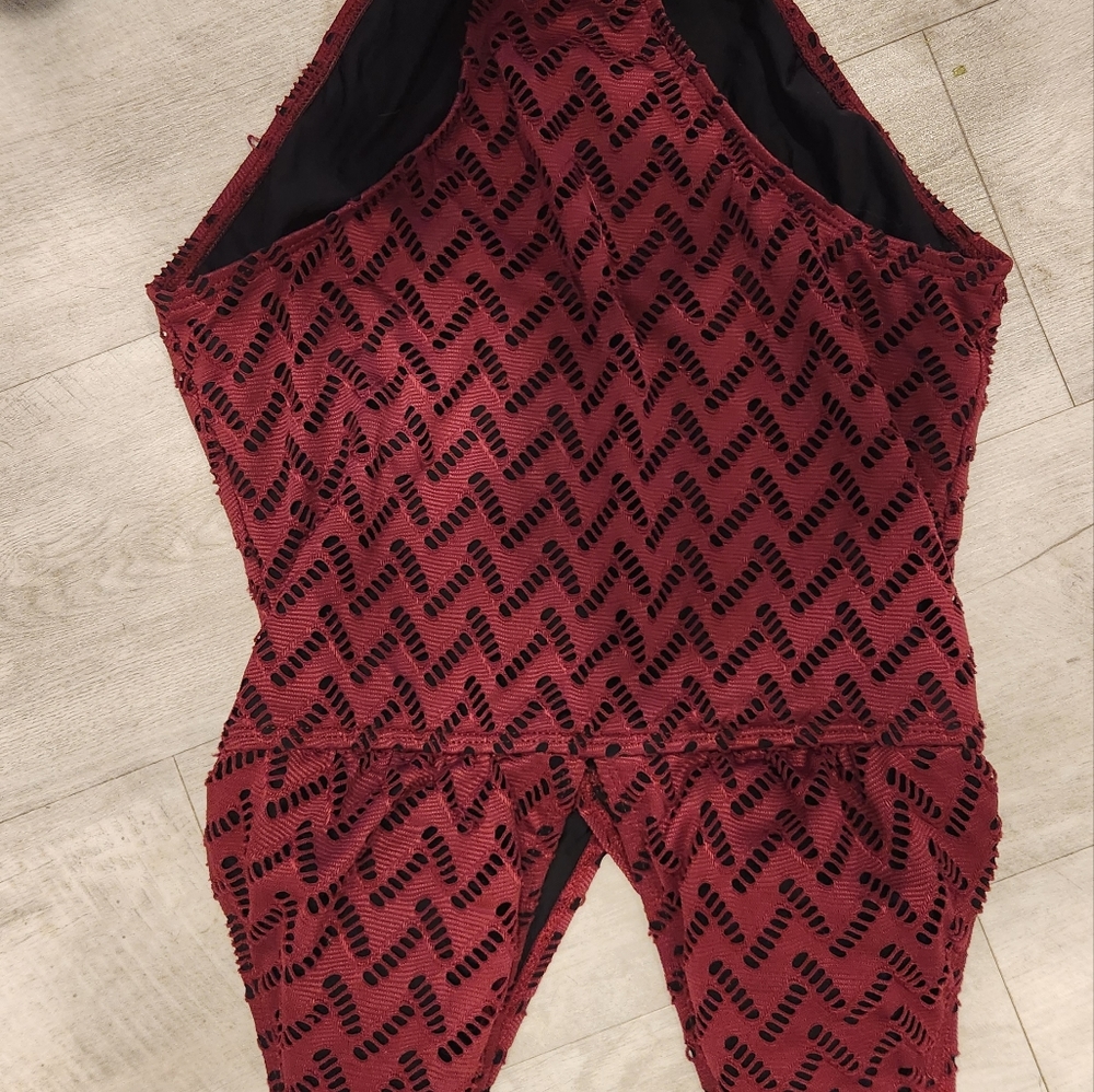 Antonio Melani Size 12 burgundy one-piece bathing suit